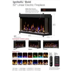 Dimplex XLF5017-XD IgniteXL Bold Deep Built-In Linear Electric Fireplace, 50-Inch -Natural Gas Fire Place Store xlf5017 xd e 12 22
