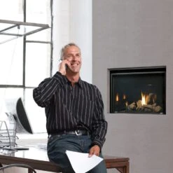 Kingsman ZCV3622 36-Inch Zero Clearance Clean View Direct Vent Gas Fireplace With Log Set -Natural Gas Fire Place Store zcv3622 ls c 09 20