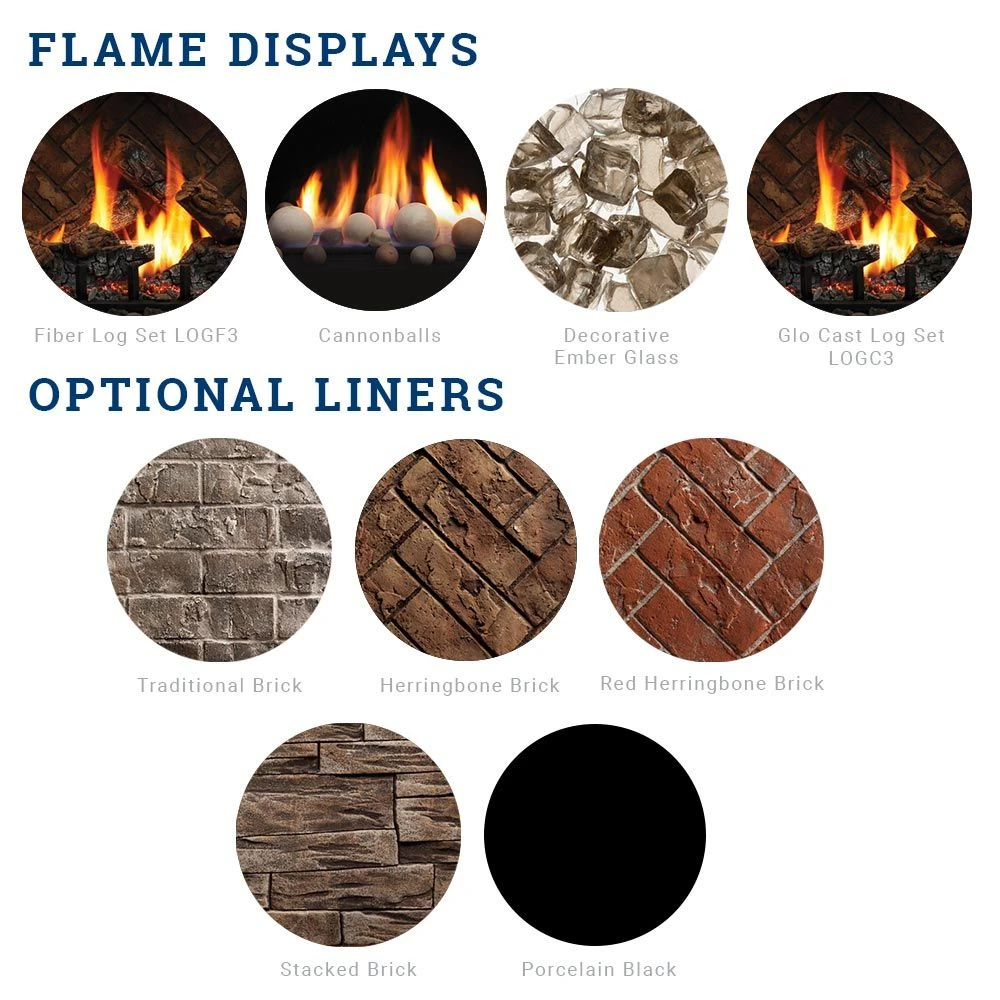 Kingsman ZCV42H 42-Inch High Capacity Zero Clearance Clean View Direct Vent Gas Fireplace With Media 3 Kingsman ZCV42H 42-Inch High Capacity Zero Clearance Clean View Direct Vent Gas Fireplace With Media - Image 3