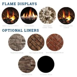 Kingsman ZCV39H 39-Inch High Capacity Zero Clearance Clean View Direct Vent Gas Fireplace With Media -Natural Gas Fire Place Store zcv39 liners media b 10 20 3