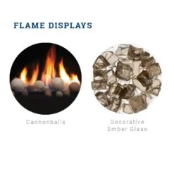 Kingsman ZCVRB47 47-Inch Zero Clearance Linear Direct Vent Gas Fireplace With Fire Glass -Natural Gas Fire Place Store zcvrb47 liners media a 09 20 1