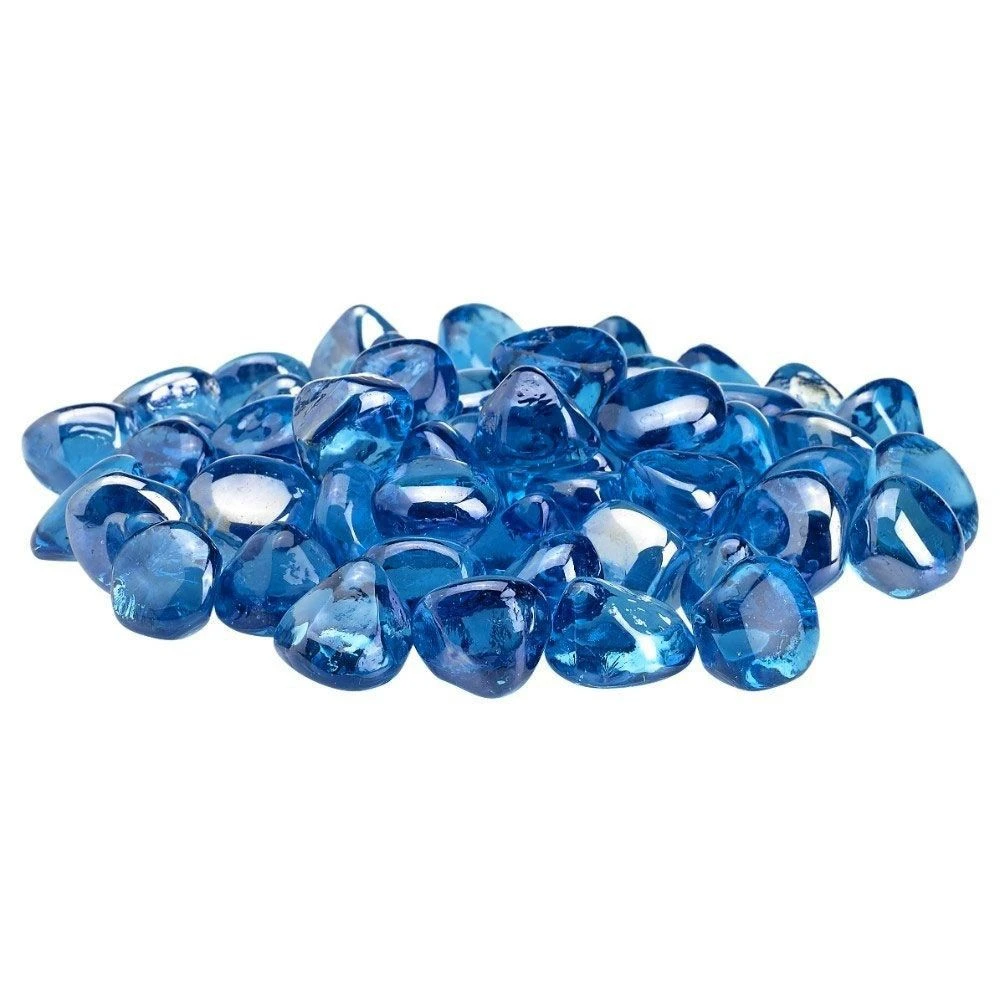 American Fire Glass 1-Inch Zircon Fire Glass, 10-Pounds, Coastal Blue Luster 2 American Fire Glass 1-Inch Zircon Fire Glass, 10-Pounds, Coastal Blue Luster - Image 2