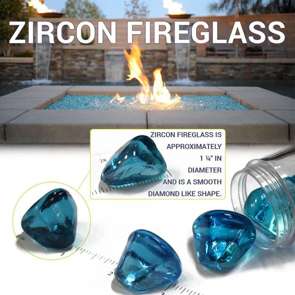 American Fire Glass 1-Inch Zircon Fire Glass, 10-Pounds, Coastal Blue Luster 5 American Fire Glass 1-Inch Zircon Fire Glass, 10-Pounds, Coastal Blue Luster - Image 5