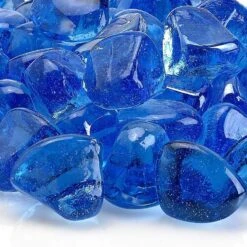 American Fire Glass 1-Inch Zircon Fire Glass, 10-Pounds, Midnight Blue Luster -Natural Gas Fire Place Store zir midbllst c