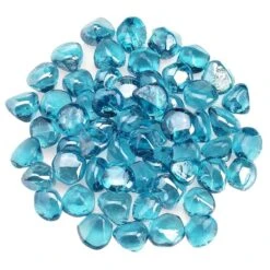 American Fire Glass 1-Inch Zircon Fire Glass, 10-Pounds, Powder Blue Luster