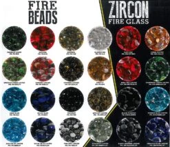 American Fire Glass Fire Glass Sample Pack, (Choose 5) -Natural Gas Fire Place Store zircon firebeads